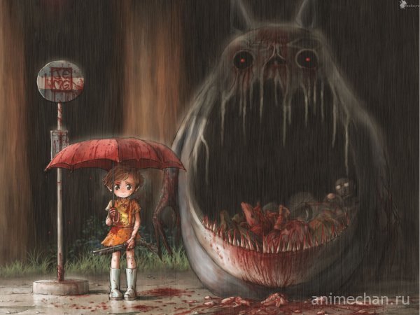 Totoro, в параллельной вселеной(повтор)(Улучшеное качество рисунка)