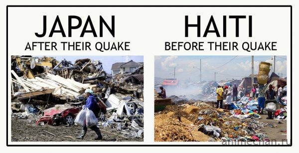 Япония после, Гаити до землетрясения.