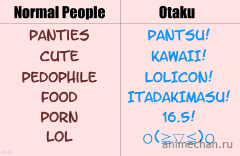 Normal people VS Otaku