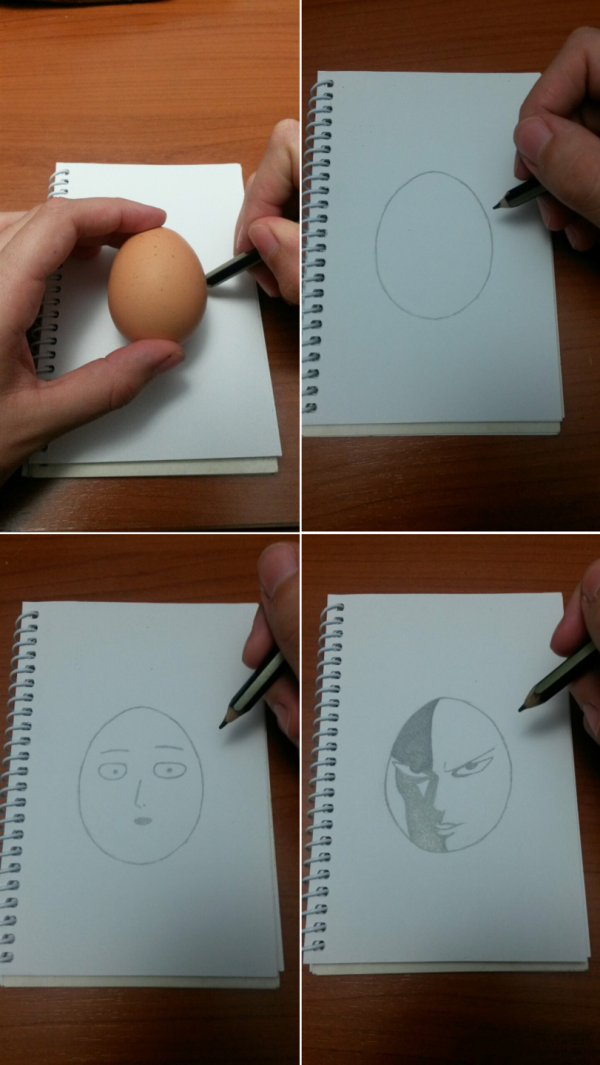 Как нарисовать Сайтаму