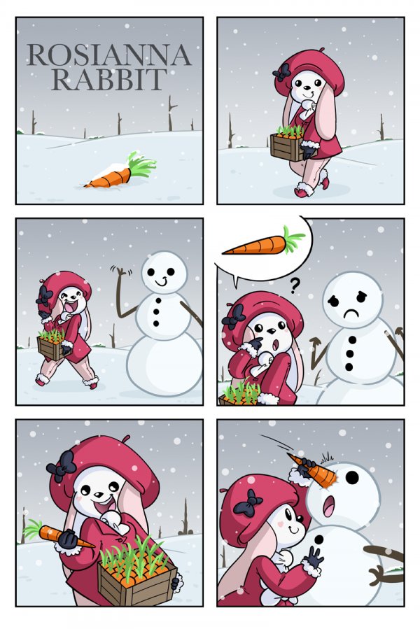 А снеговик-то не промах!