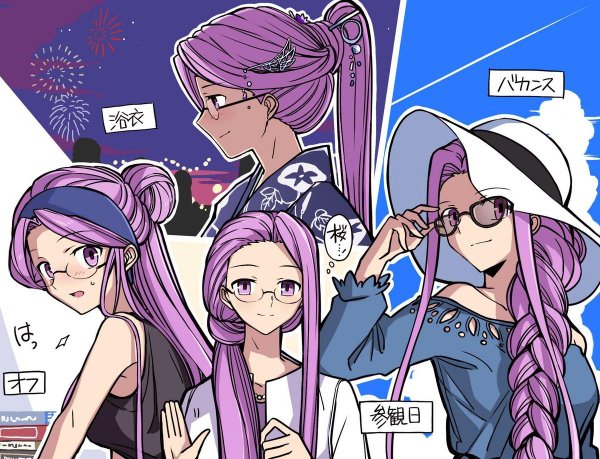Персонажи Fate и их причёски в разных ситуациях