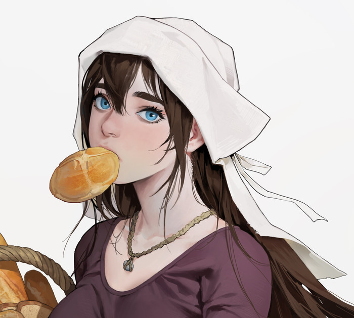 Она очень любит хлеб