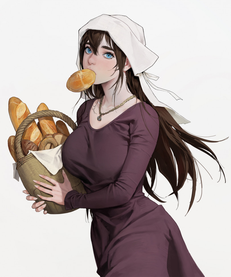 Она очень любит хлеб