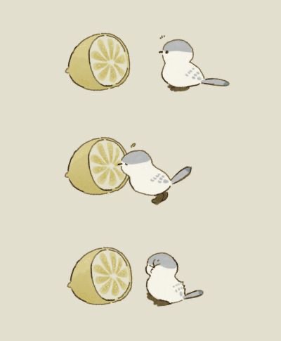 Лимон и птичка