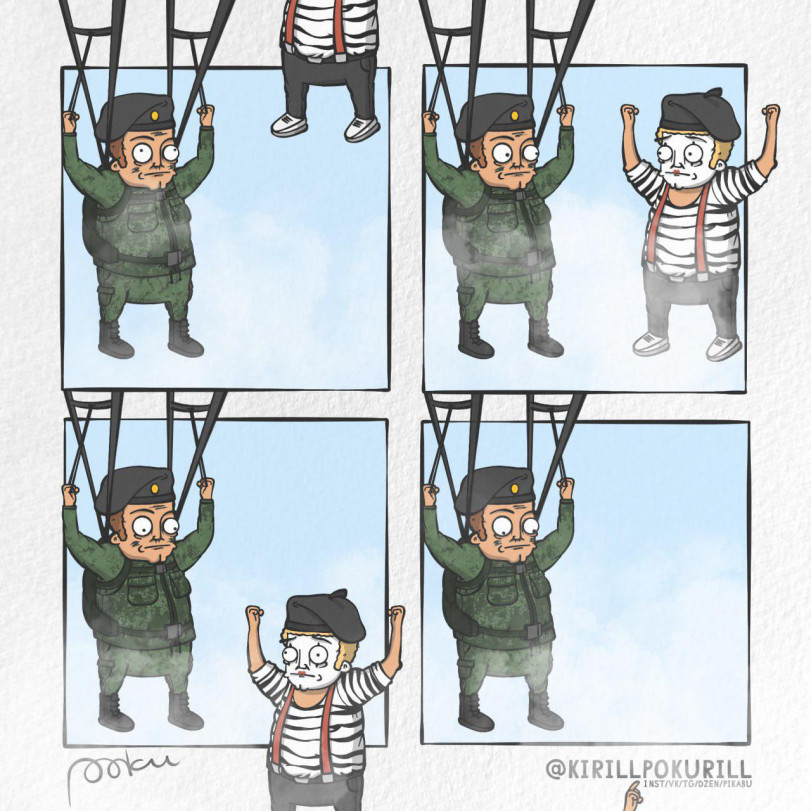 Mime skydiver